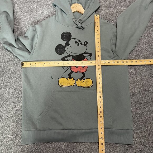 Disney Mickey Mouse Graphic Hoodie Sweatshirt Green L - Picture 7 of 7
